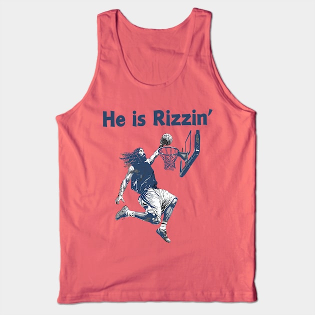 He Is Rizzin' Christian Juses Basketbal Happy Easter Retro Tank Top by rhazi mode plagget